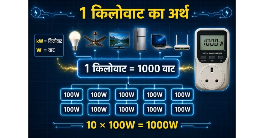 1 किलोवाट में क्या-क्या चल सकता है