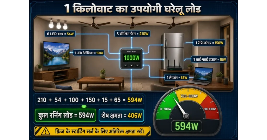 1 किलोवाट में क्या-क्या चल सकता है
