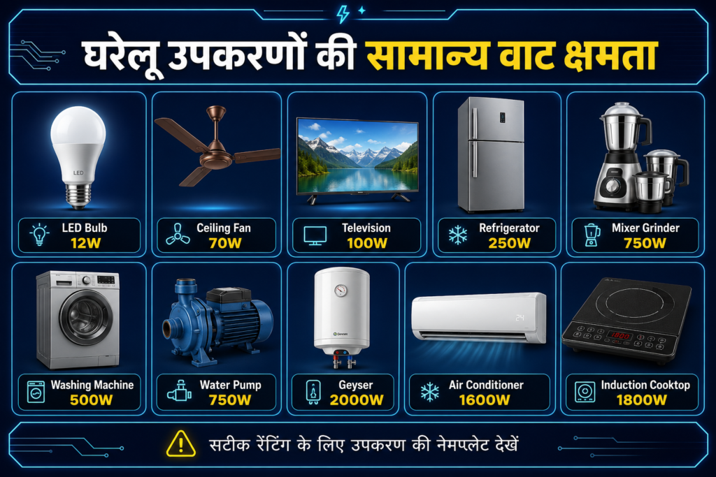 घर का बिजली लोड कैसे निकालें? आसान स्टेप-बाय-स्टेप गाइड 2 घर का बिजली लोड कैसे निकालें