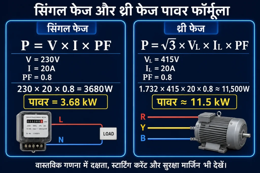 सिंगल फेज और थ्री फेज बिजली कनेक्शन में क्या अंतर है? 5 सिंगल फेज और थ्री फेज बिजली कनेक्शन में क्या अंतर है?