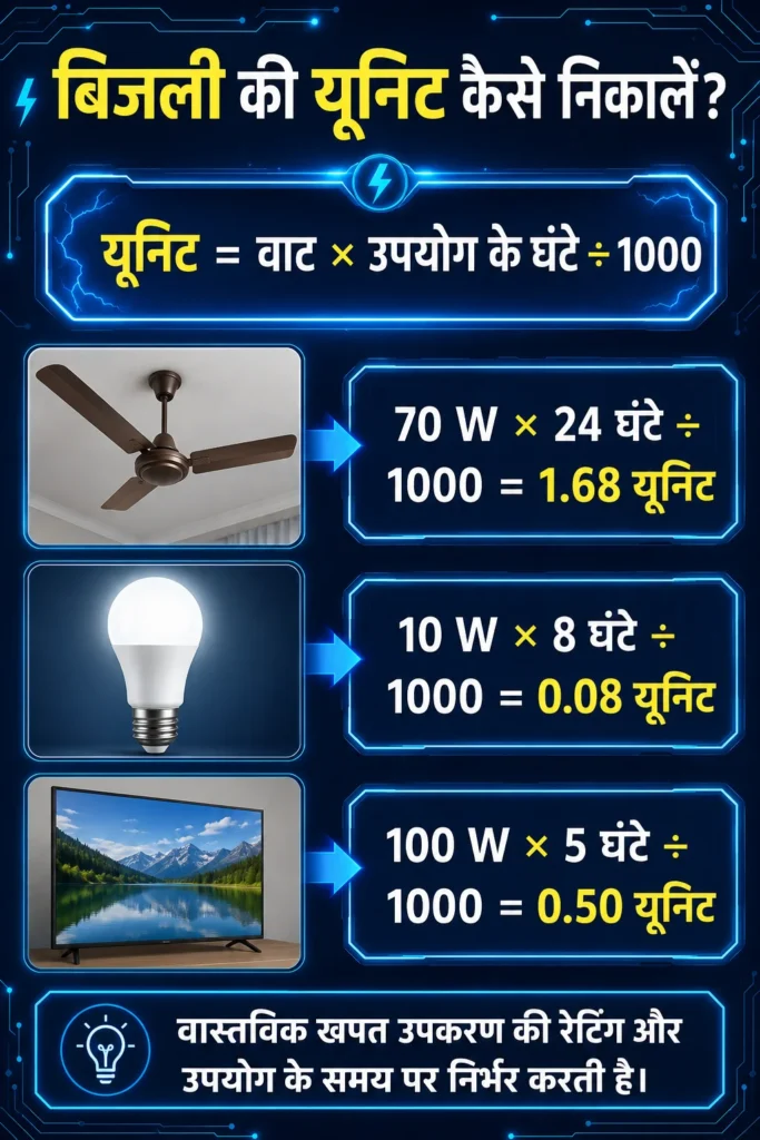 यूनिट (kWh) क्या होती है? 1 यूनिट कितने kWh और बिजली की पूरी गणना 2 यूनिट (kWh) क्या होती है?