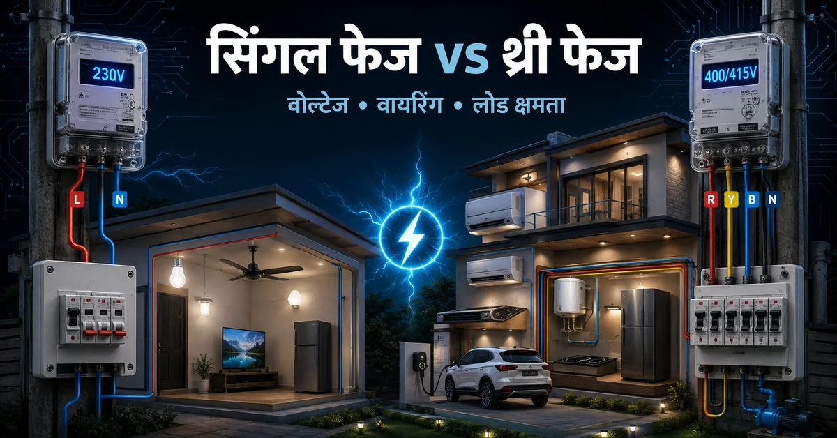 सिंगल फेज और थ्री फेज बिजली कनेक्शन में क्या अंतर है? 1 सिंगल फेज और थ्री फेज बिजली कनेक्शन में क्या अंतर है?